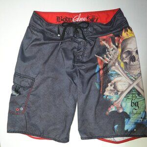 Body Glove 19" Men's Boardshorts Size M with Radical Skeleton Design